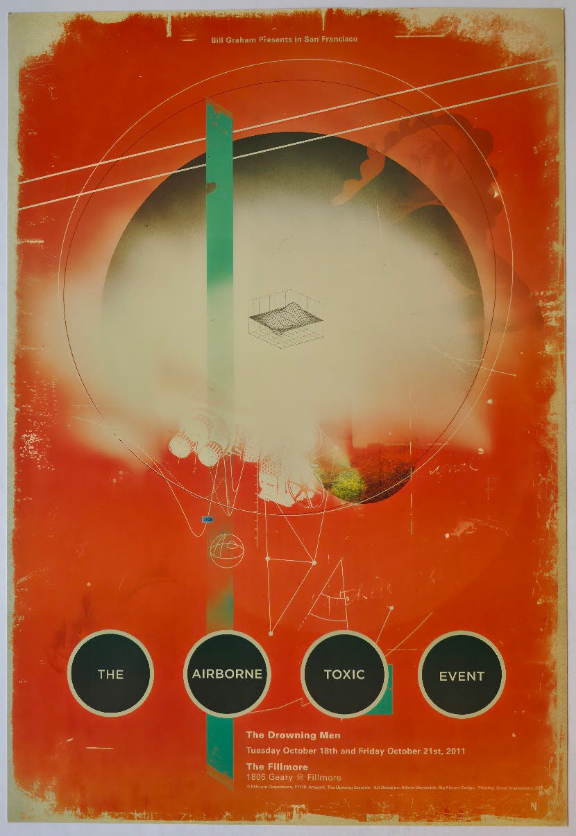 F1118 The Airborn Toxic Event, The Drowning Men, The Fillmore by The Uprising Creative - October 18, 21, 2011 - San Francisco, Fillmore Gig Print