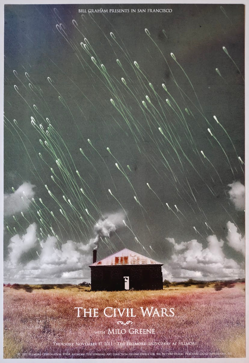 F1128 The Civil Wars With Milo Greene, The Fillmore by The Uprising Creative - November 17, 2011 - San Francisco, Fillmore Gig Print