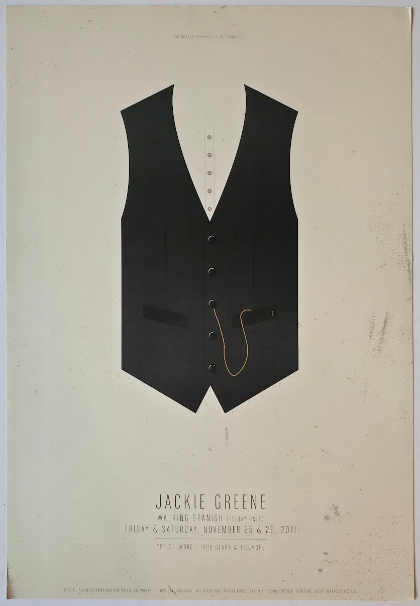 F1129 Jackie Greene, Walking Spanish, The Fillmore by The Uprising Creative - November 25-26, 2011 - San Francisco, Fillmore Gig Print