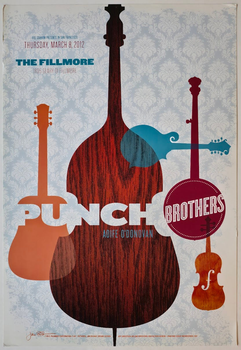 F1141 Punch Brothers, Aoife O'donovan, The Fillmore by Jim Schaaf - March 8, 2012 - San Francisco, Fillmore Gig Print
