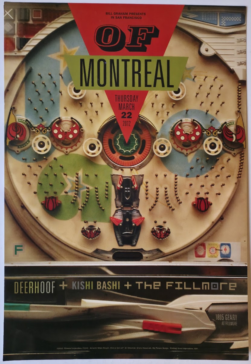 F1146 Of Montreal, Deerhoof, Kishi Bashi, The Fillmore by Miles Stegall - March 22, 2012 - San Francisco, Fillmore Gig Print