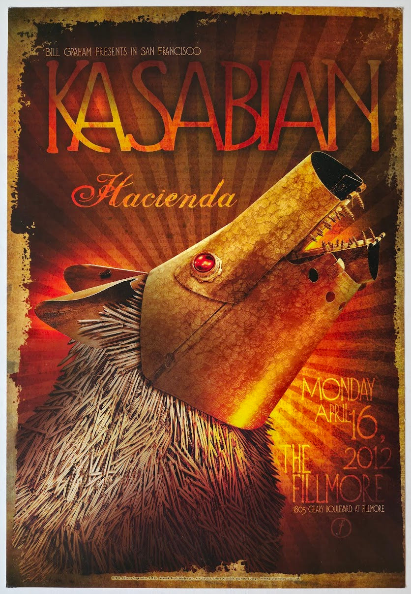 F1156 Kasabian, Hacienda, The Fillmore by Frank Wiedemann - April 16, 2012 - San Francisco, Fillmore Gig Print