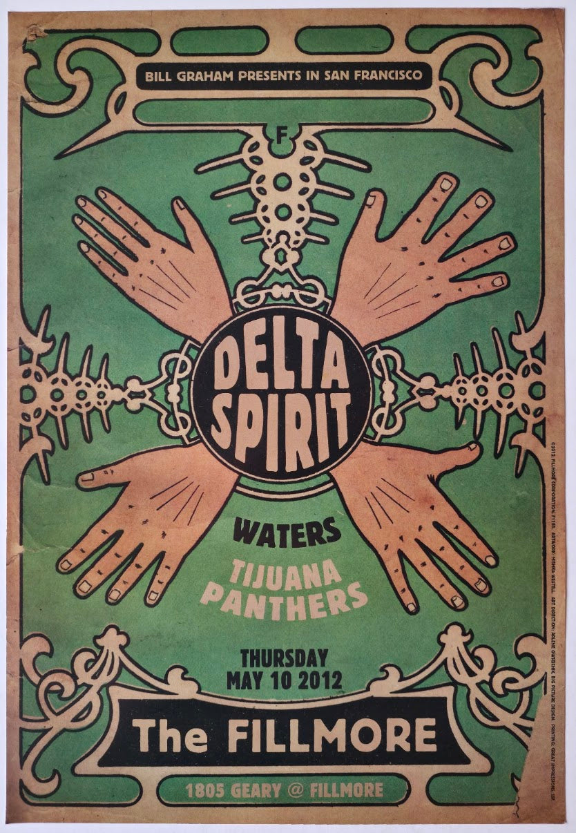 F1165 Delta Spirit, Waters, Tijuana Panthers, The Fillmore by Mishka Westell - May 10, 2012 - San Francisco, Fillmore Gig Print