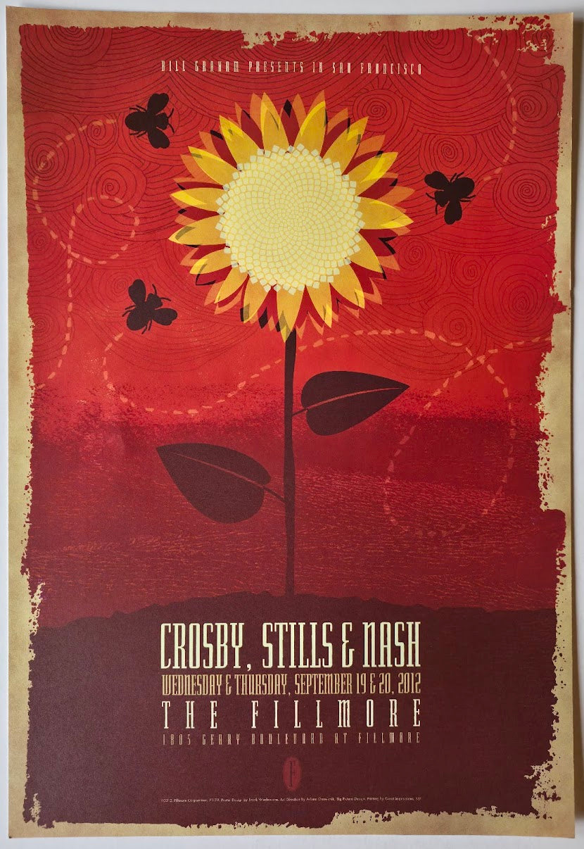 F1179 Crosby Stills & Nash, The Fillmore by Frank Wiedemann - September 19-20, 2012 - San Francisco, Fillmore Gig Print