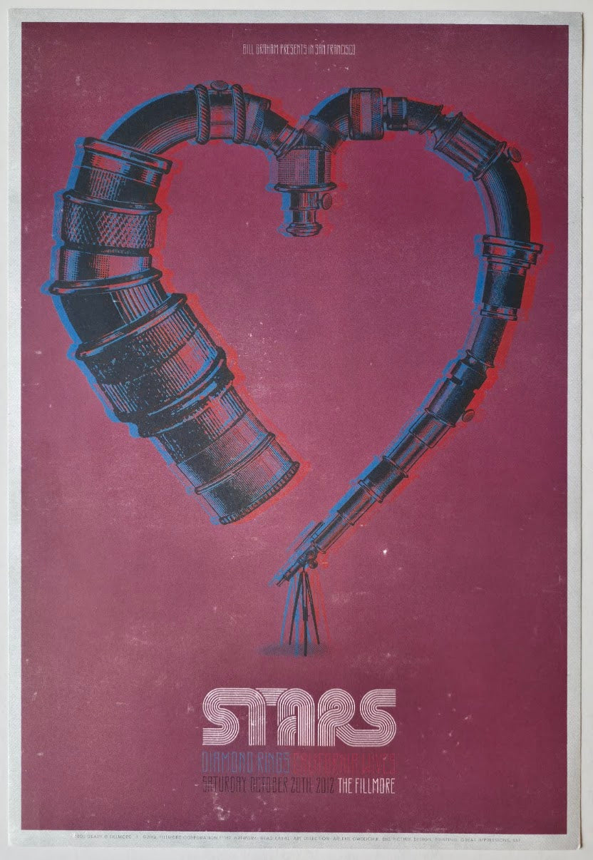 F1187 Stars, Diamond Rings, California Waves, The Fillmore by Brad Kayal - October 20, 2012 - San Francisco, Fillmore Gig Print