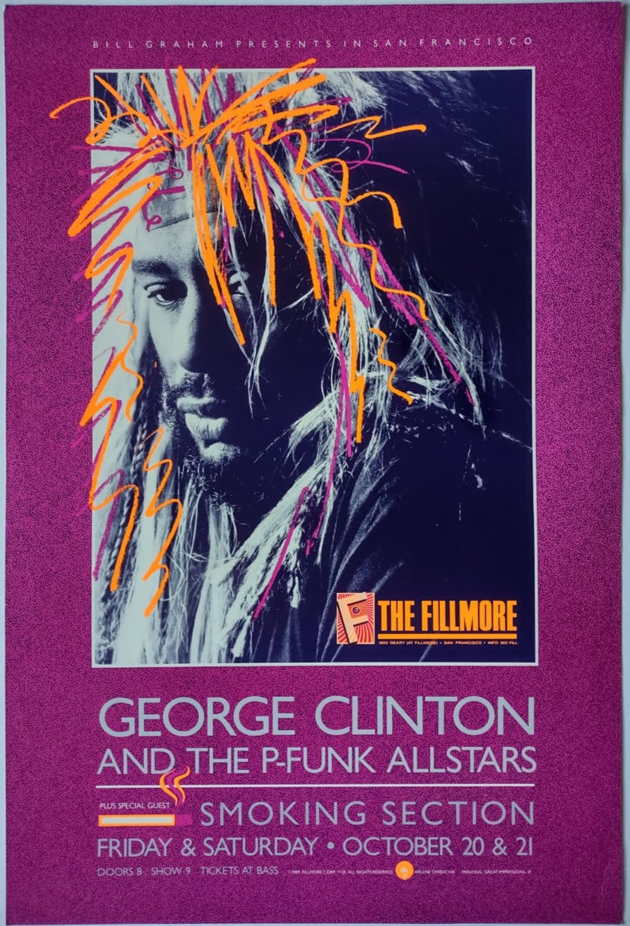 F118 George Clinton and the P-Funk Allstars, The Fillmore by Arlene Owseichik - October 20-21, 1989 - San Francisco, Fillmore Gig Print