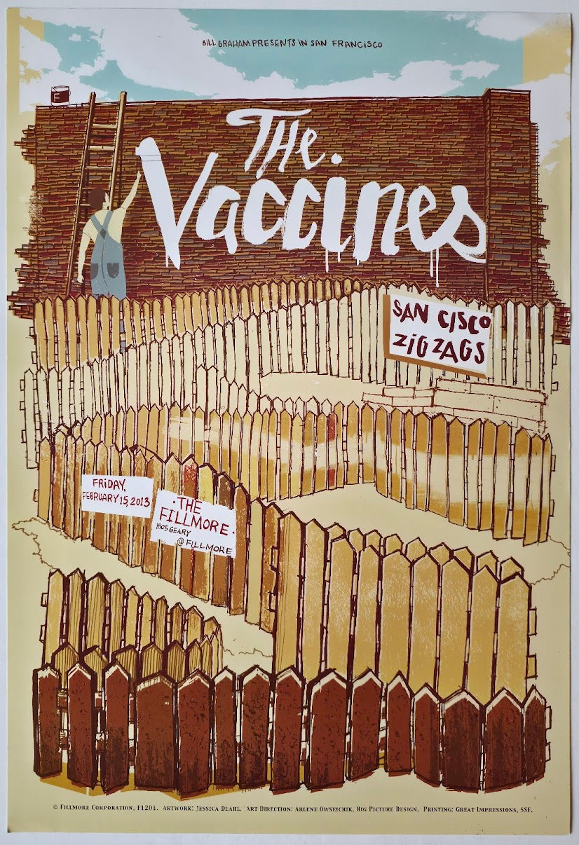 F1201 The Vaccines, San Cisco, Zigzags, The Fillmore by Jessica Deahl - February 15, 2013 - San Francisco, Fillmore Gig Print