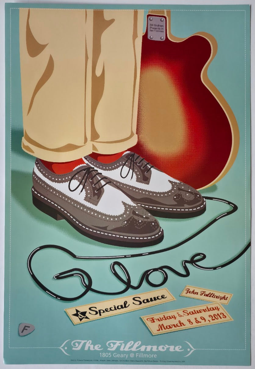 F1205 G Love & Special Sauce, John Fullbright, The Fillmore by Derek Johnson - March 8-9, 2013 - San Francisco, Fillmore Gig Print