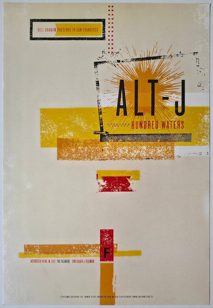 F1209 Alt-J, Hundred Waters, The Fillmore by Lil Tuffy - April 10, 2013 - San Francisco, Fillmore Gig Print
