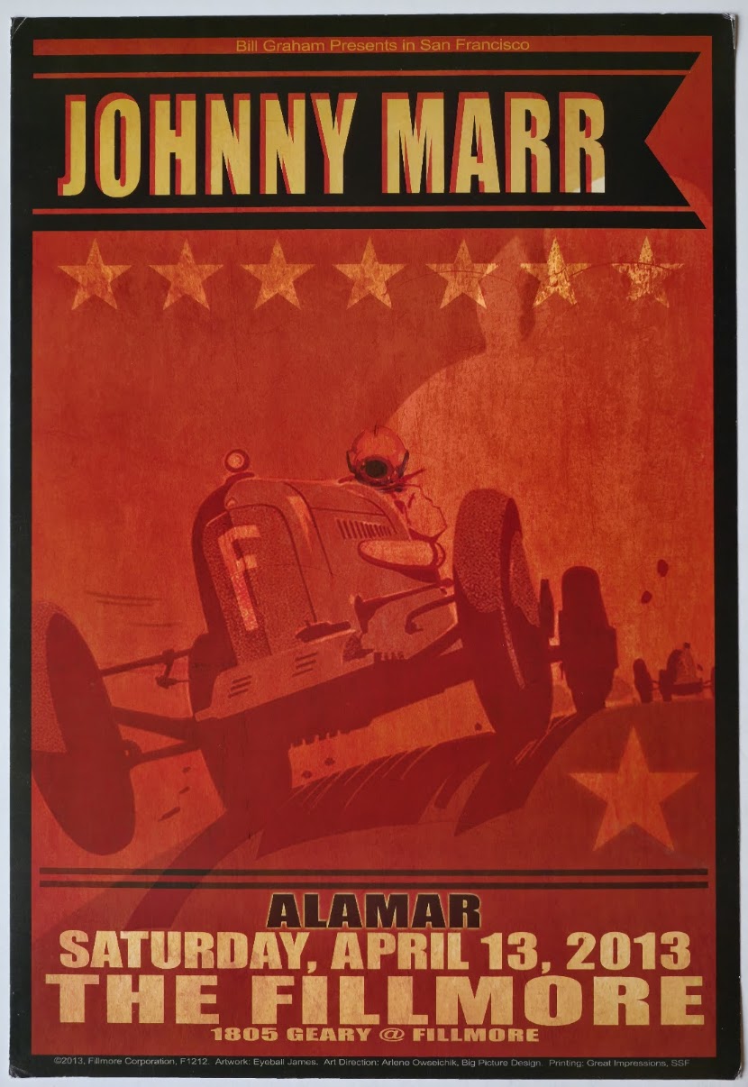F1212 Johnny Marr, Alamar, The Fillmore by Eyeball James - April 13, 2013 - San Francisco, Fillmore Gig Print