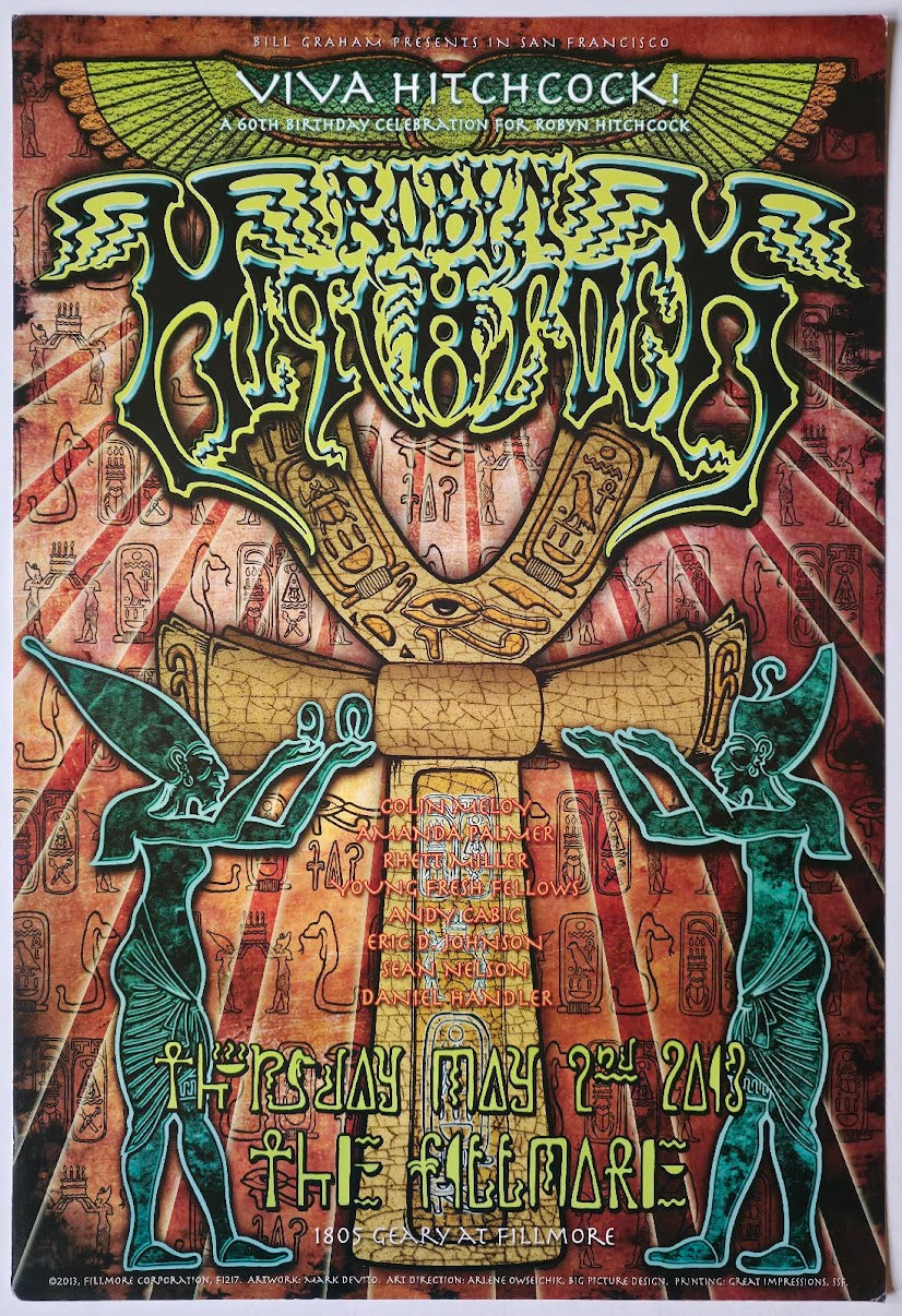 F1217 Robyn Hitchcock, The Fillmore by Mark DeVito - May 2, 2013 - San Francisco, Fillmore Gig Print