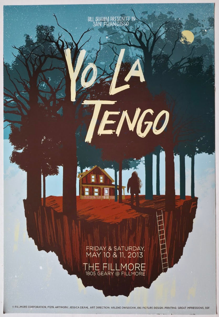 F1219 Yo La Tengo, The Fillmore by Jessica Deahl - May 10-11, 2013 - San Francisco, Fillmore Gig Print