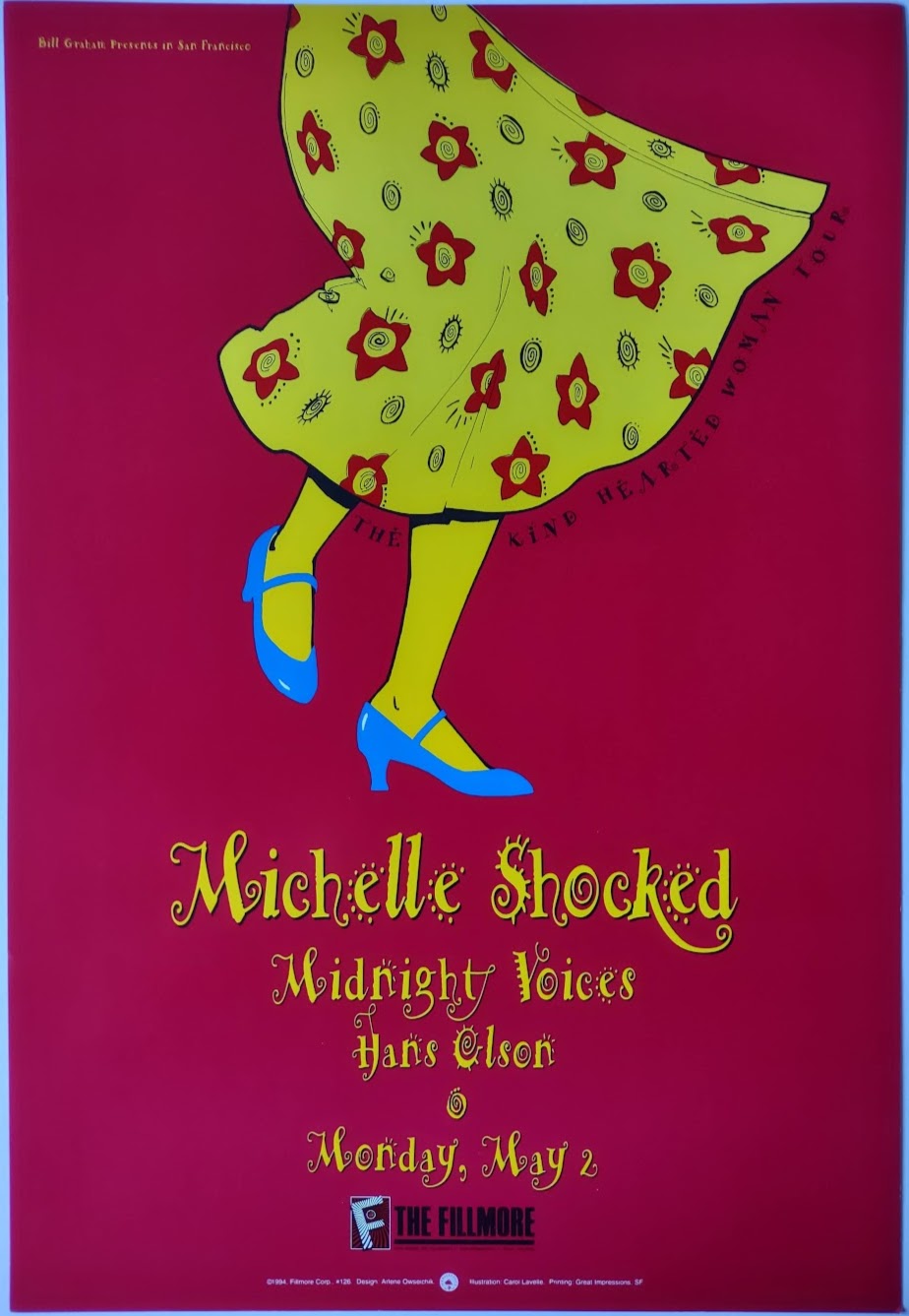 F126 Michelle Shocked, The Fillmore by Arlene Owseichik - May 2, 1994 - San Francisco, Fillmore Gig Print