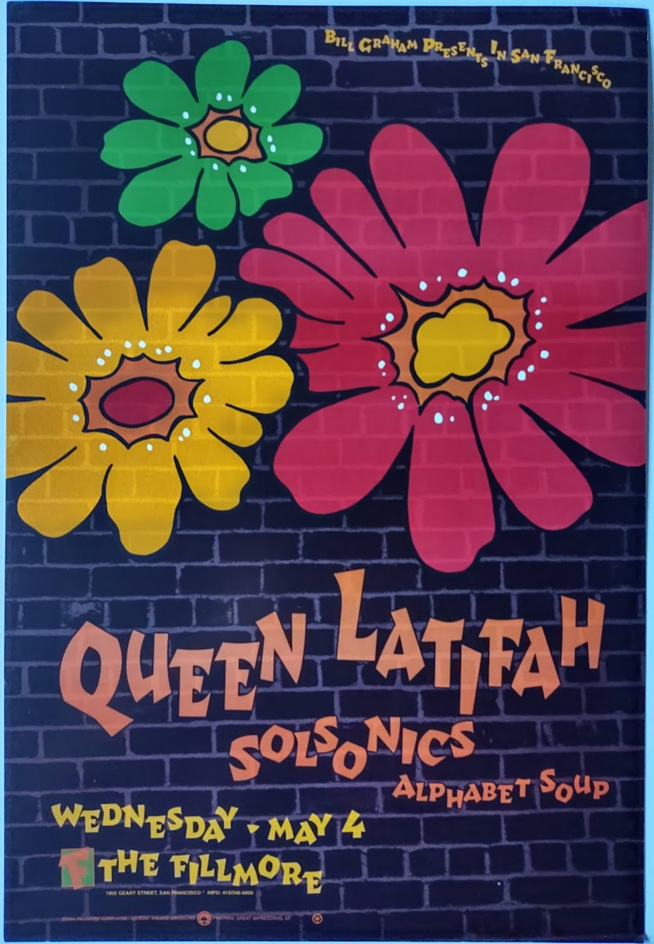 F128 Queen Latifah, The Fillmore by Arlene Owseichik - May 4, 1994 - San Francisco, Fillmore Gig Print