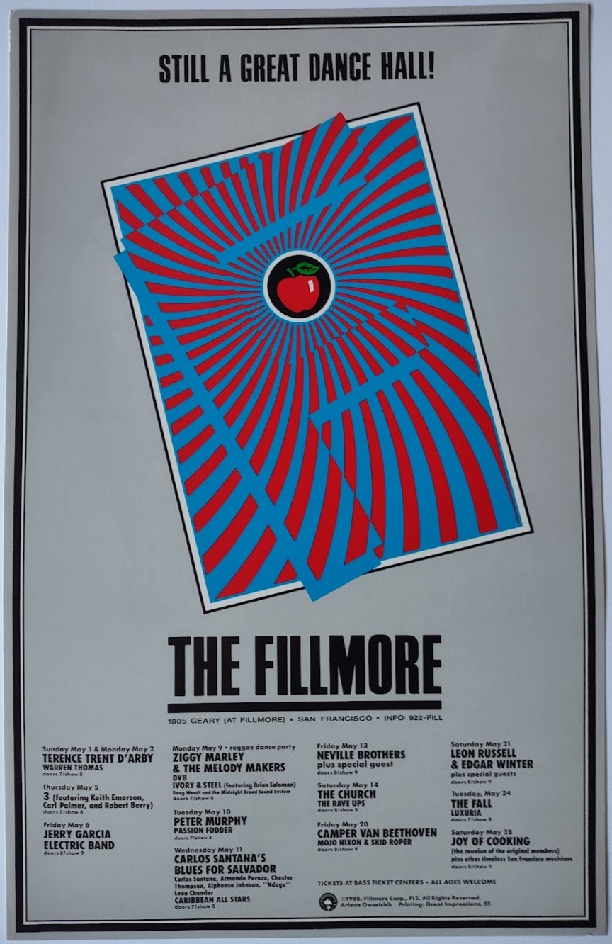 F12 Still a Great Dance Hall, The Fillmore by Arlene Owseichik - 1988 - San Francisco, Fillmore Gig Print