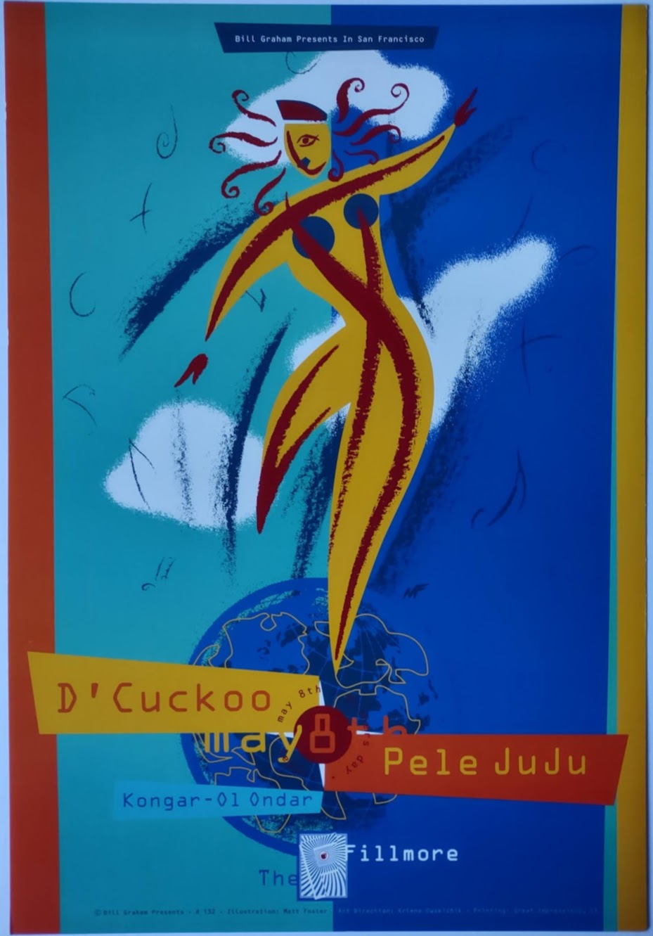 F132 D'Cuckoo, The Fillmore by Matthew Foster - May 8, 1994 - San Francisco, Fillmore Gig Print