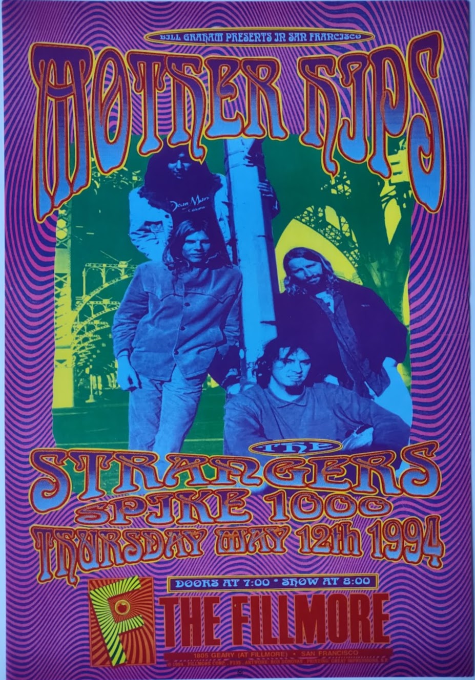 F135 Mother Hips, The Fillmore by Ron Donovan - May 12, 1994 - San Francisco, Fillmore Gig Print