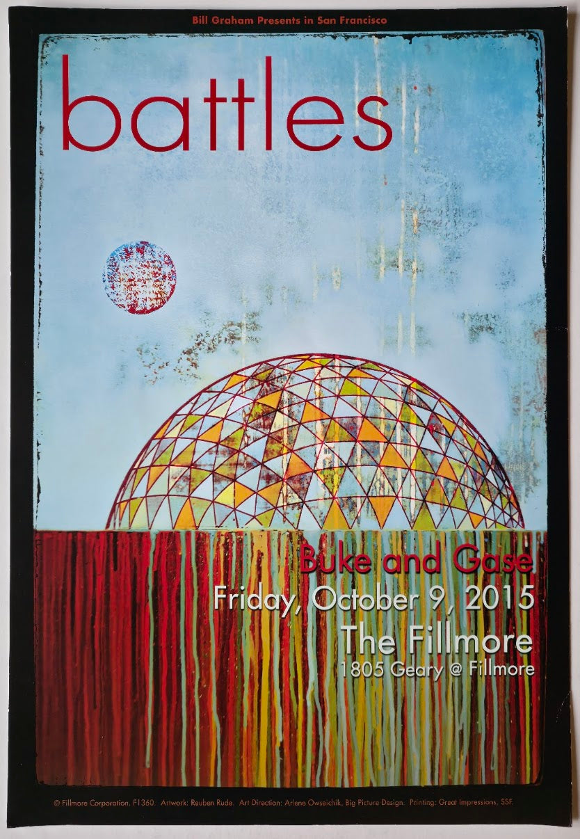 F1360 Battles, Buke And Gase, The Fillmore by Reuben Rude - October 9, 2015 - San Francisco, Fillmore Gig Print