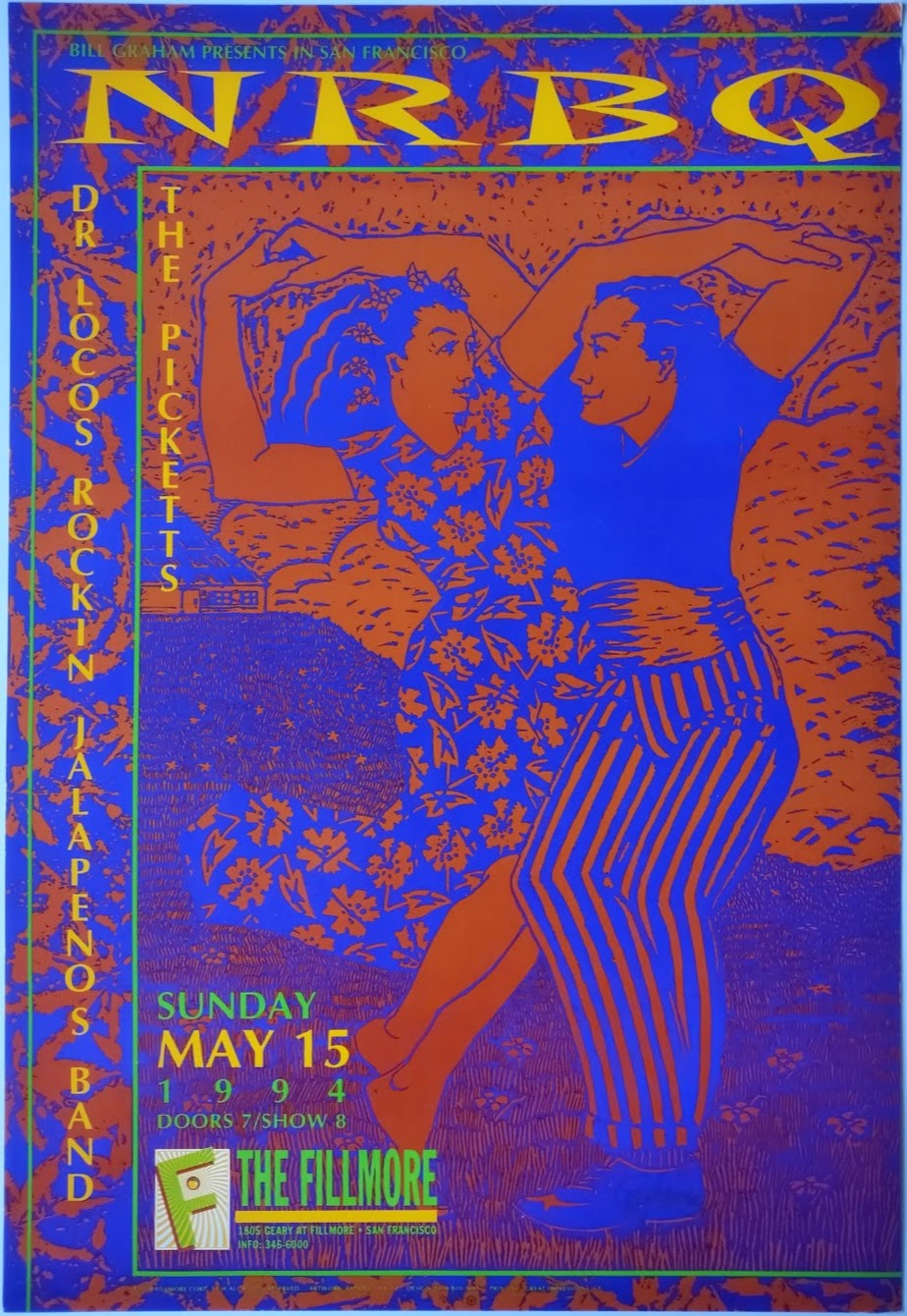 F138 NRBQ, The Fillmore, Signed by Randel Chavez by Randel Chavez - May 15, 1994 - San Francisco, Fillmore Gig Print