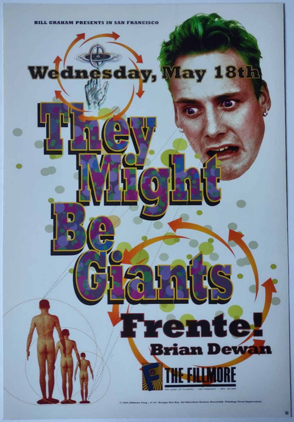 F141 They Might be Giants, The Fillmore by Rex Ray - May 18, 1994 - San Francisco, Fillmore Gig Print
