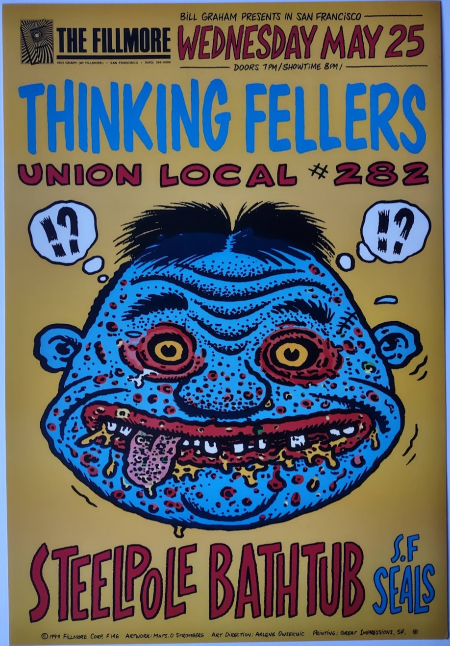 F146 Thinking Fellers, The Fillmore by Mats O Stromberg - May 25, 1994 - San Francisco, Fillmore Gig Print