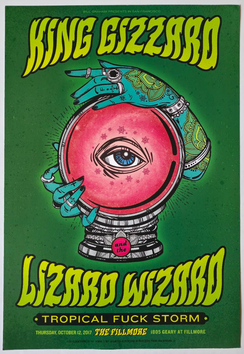 F1511 King Gizzard And The Lizard Wizard, Tropical Fuck Storm, The Fillmore by Lil Tuffy - October 12, 2017 - San Francisco, Fillmore Gig Print