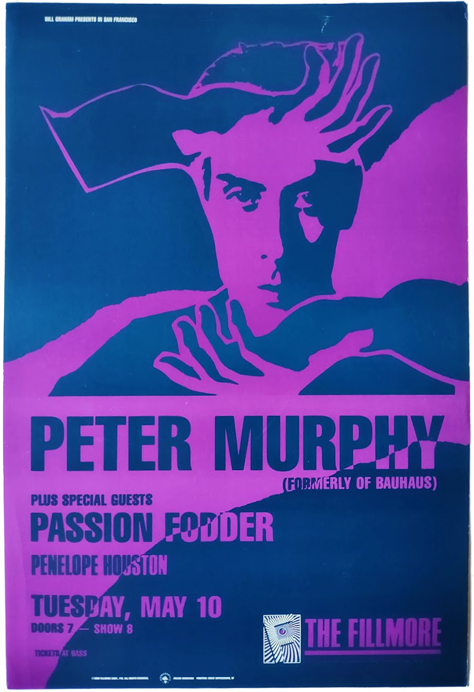 F15 Peter Murphy, The Fillmore by Arlene Owseichik - May 10, 1988 - San Francisco, Fillmore Gig Print