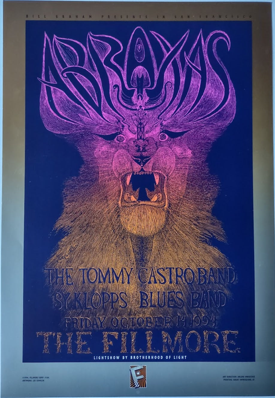 F164 Abraxas, The Fillmore by Lee Conklin - October 14, 1994 - San Francisco, Fillmore Gig Print