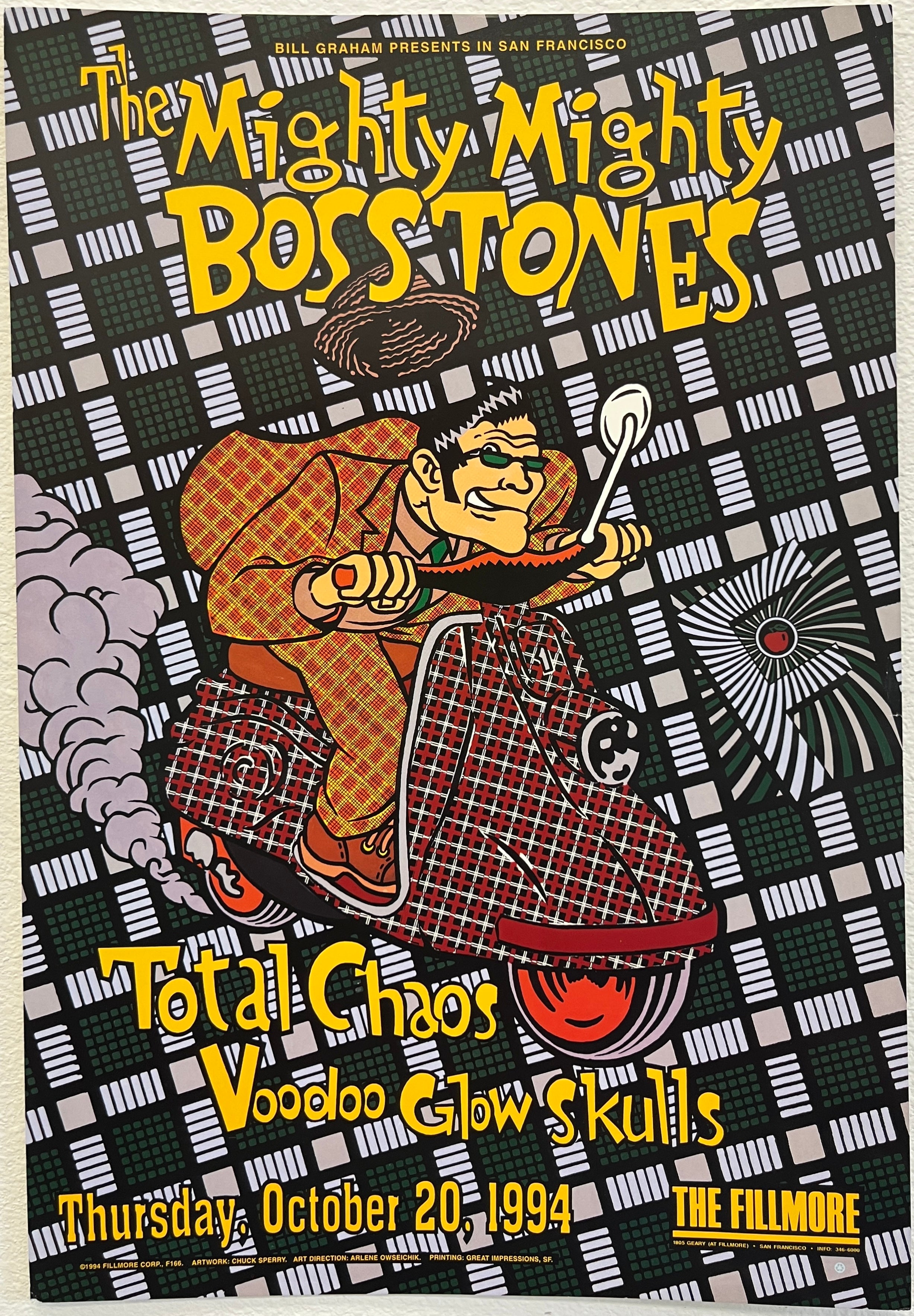 F166 The Mighty Mighty Bosstones, The Fillmore by Chuck Sperry - Oct 20, 1994 - San Francisco, Fillmore Gig Print