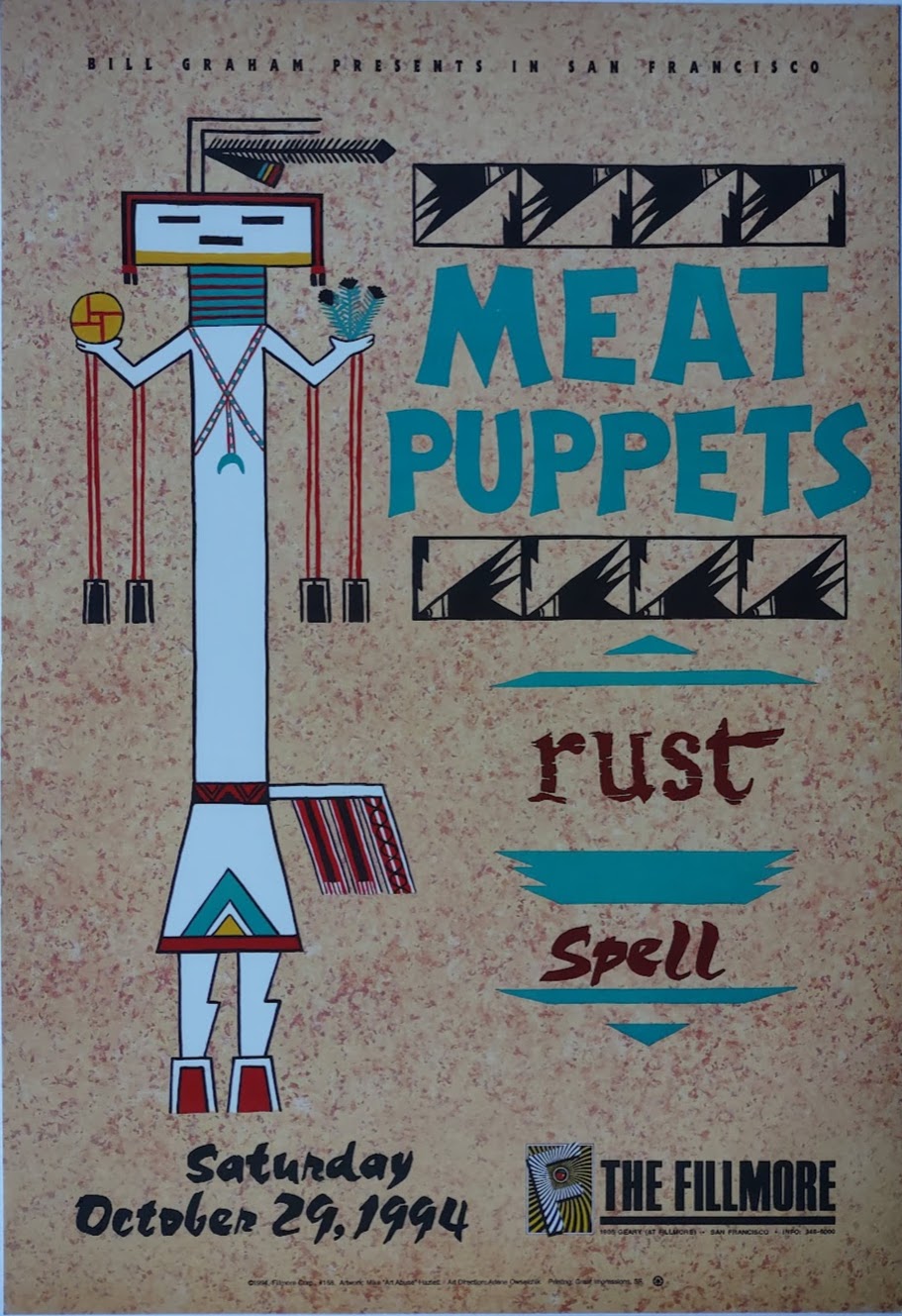 F168 Meat Puppets, The Fillmore by Mike "Art Abuse" Hazlett - Oct 29, 1994 - San Francisco, Fillmore Gig Print