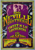 F173 The Neville Brothers, The Fillmore, Signed by Randy Tuten by Randy Tuten - December 30, 1994 - San Francisco, Fillmore Gig Print