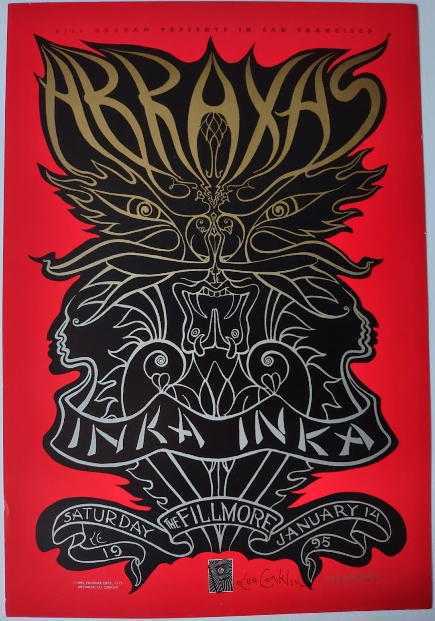 F175 Abraxas, The Fillmore, Signed by Lee Conklin by Lee Conklin - January 14, 1995 - San Francisco, Fillmore Gig Print
