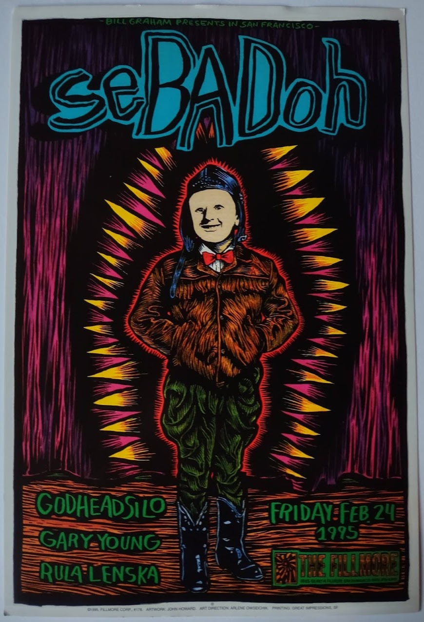 F178 Sebadoh, The Fillmore by John Howard - February 24, 1995 - San Francisco, Fillmore Gig Print