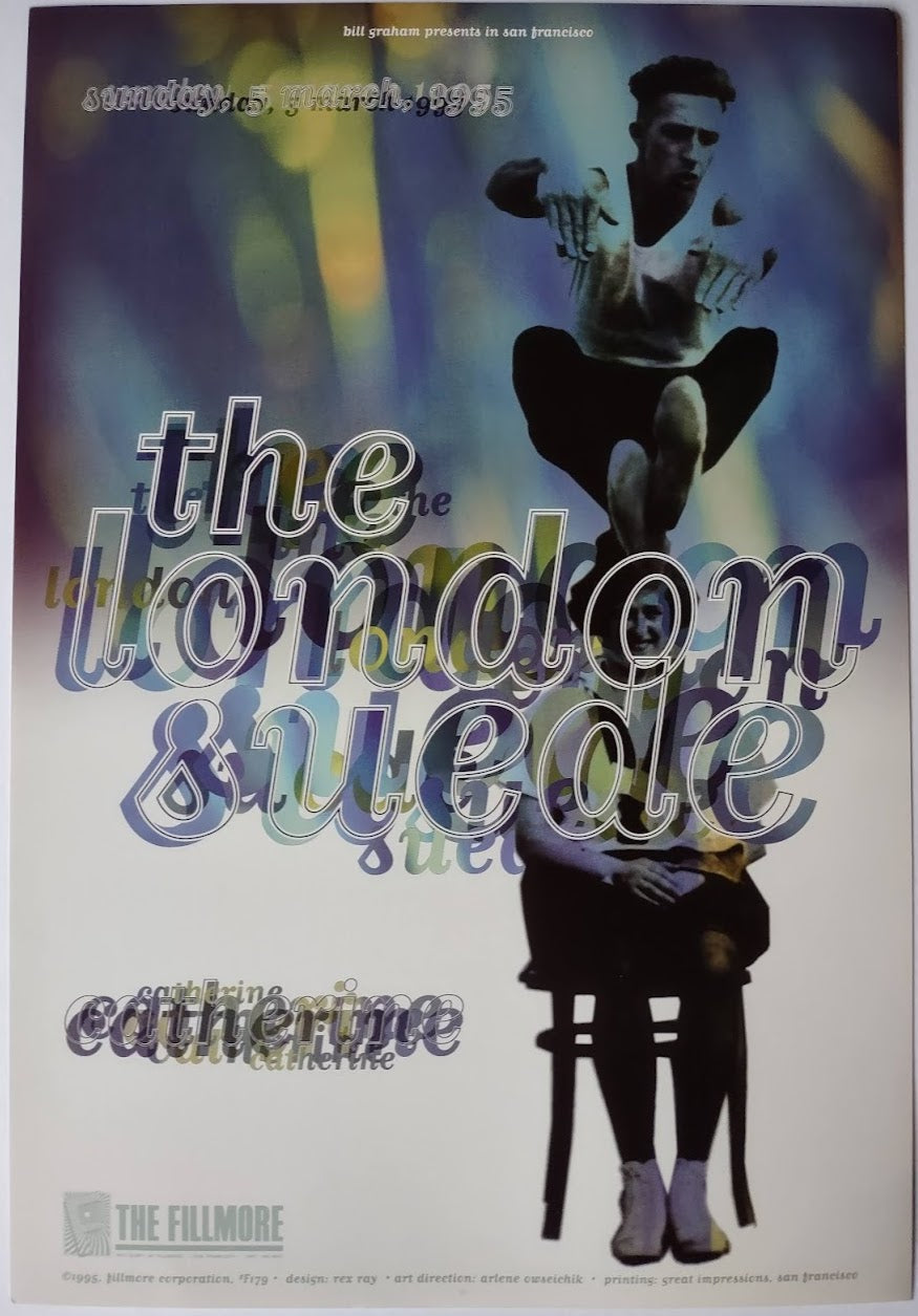 F179 The London Suede, The Fillmore by Rex Ray - March 5, 1995 - San Francisco, Fillmore Gig Print