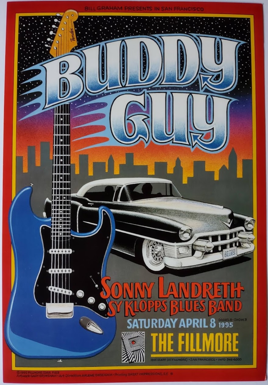 F183 Buddy Guy, The Fillmore by Gary Grimshaw - April 8, 1995 - San Francisco, Fillmore Gig Print