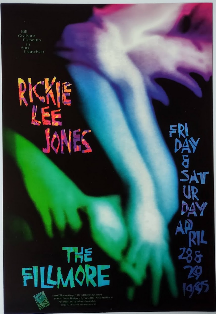 F186 Rickie Lee Jones, The Fillmore by Su Suttle - April 28-29, 1995 - San Francisco, Fillmore Gig Print