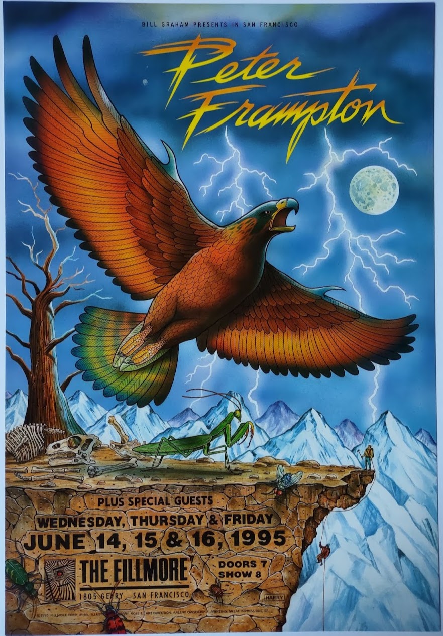 F193 Peter Frampton, The Fillmore by Harry Rossit - June 14-16, 1995 - San Francisco, Fillmore Gig Print