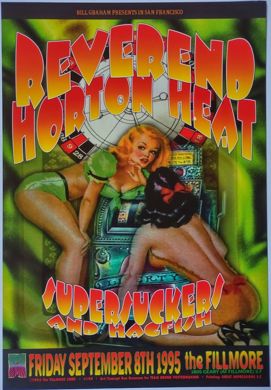 F199A Reverend Horton Heat, The Fillmore by Ron Donovan - September 8, 1995 - San Francisco, Fillmore Gig Print