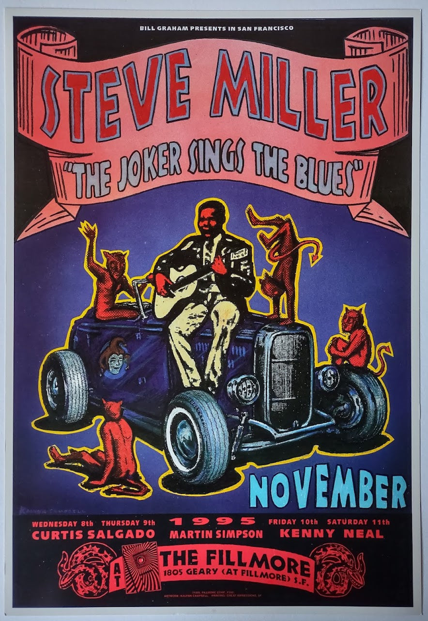 F202 Steve Miller, The Fillmore by Kalynn Campbell - November 8-11, 1995 - San Francisco, Fillmore Gig Print