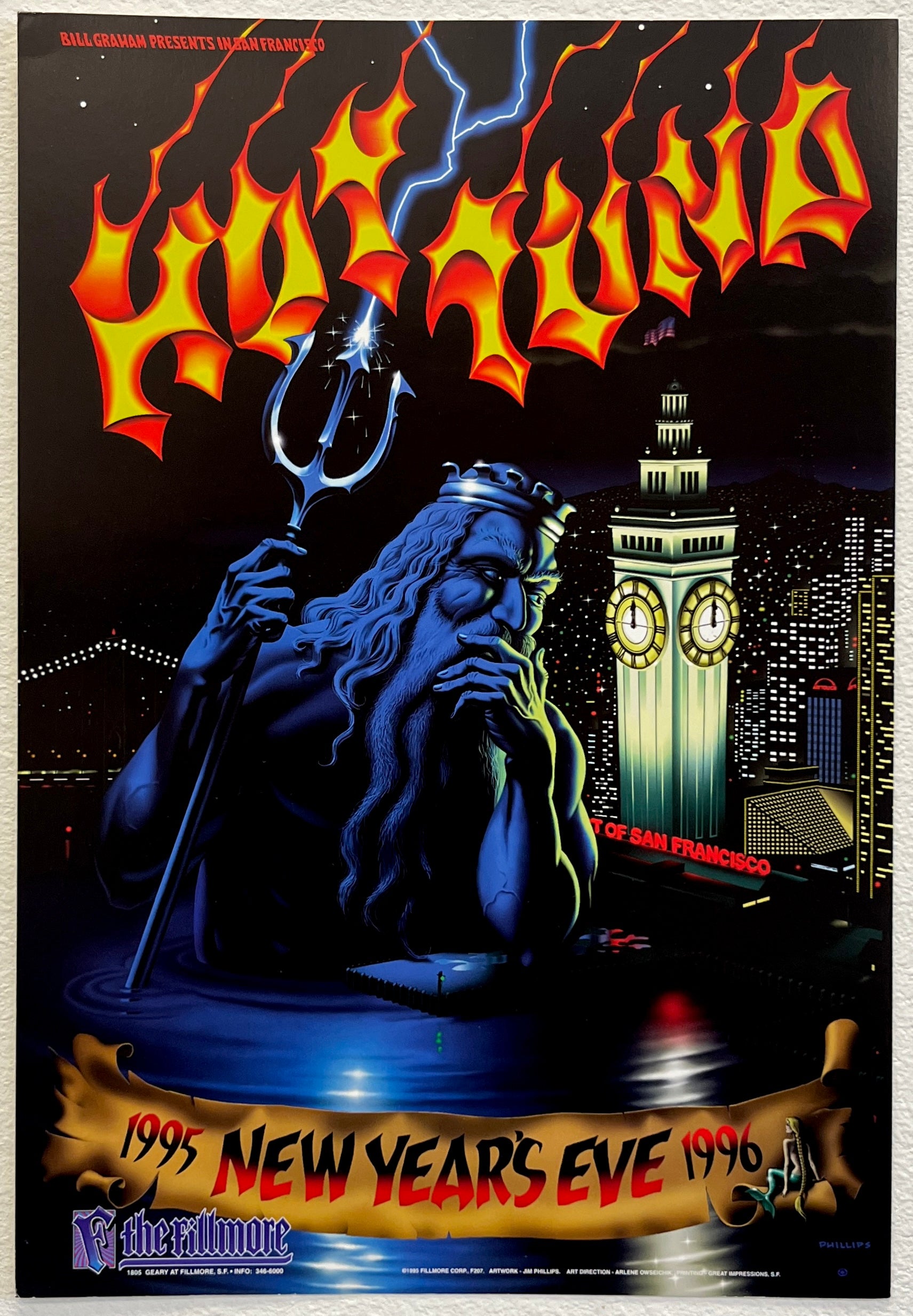 F207 Hot Tuna, The Fillmore by Jim Phillips - December 31, 1995 - San Francisco, Fillmore Gig Print