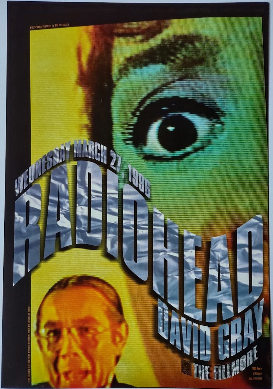 F212 Radiohead, The Fillmore by Rex Ray - March 27, 1996 - San Francisco, Fillmore Gig Print