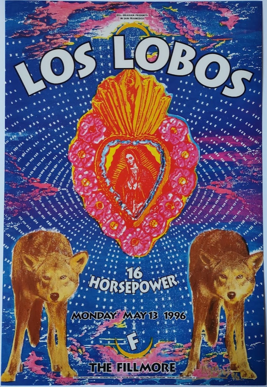 F224 Los Lobos, The Fillmore by Michael Rios - May 13, 1996 - San Francisco, Fillmore Gig Print