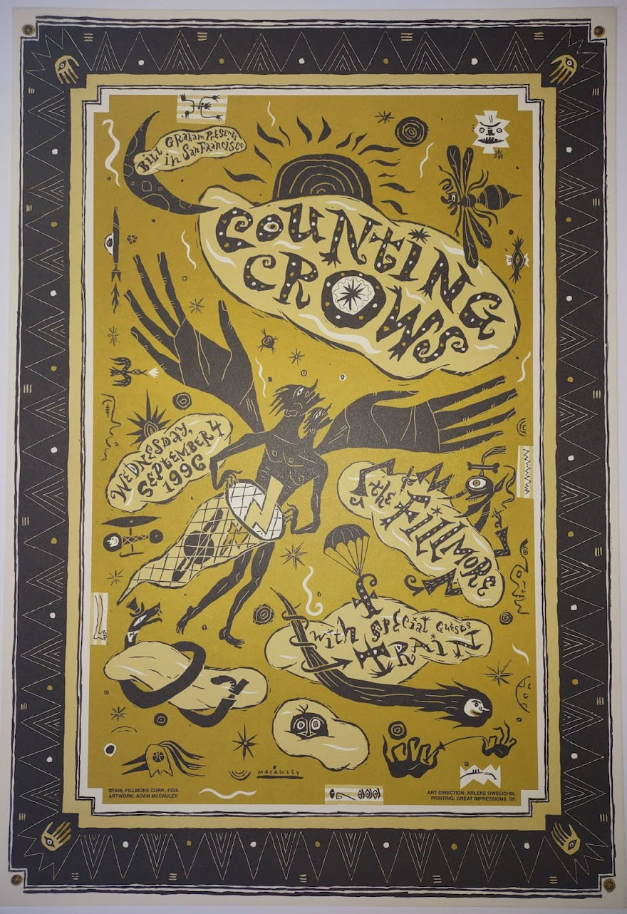 F235 Counting Crows, The Fillmore by Adam McCauley - Sep 4, 1996 - San Francisco, Fillmore Gig Print
