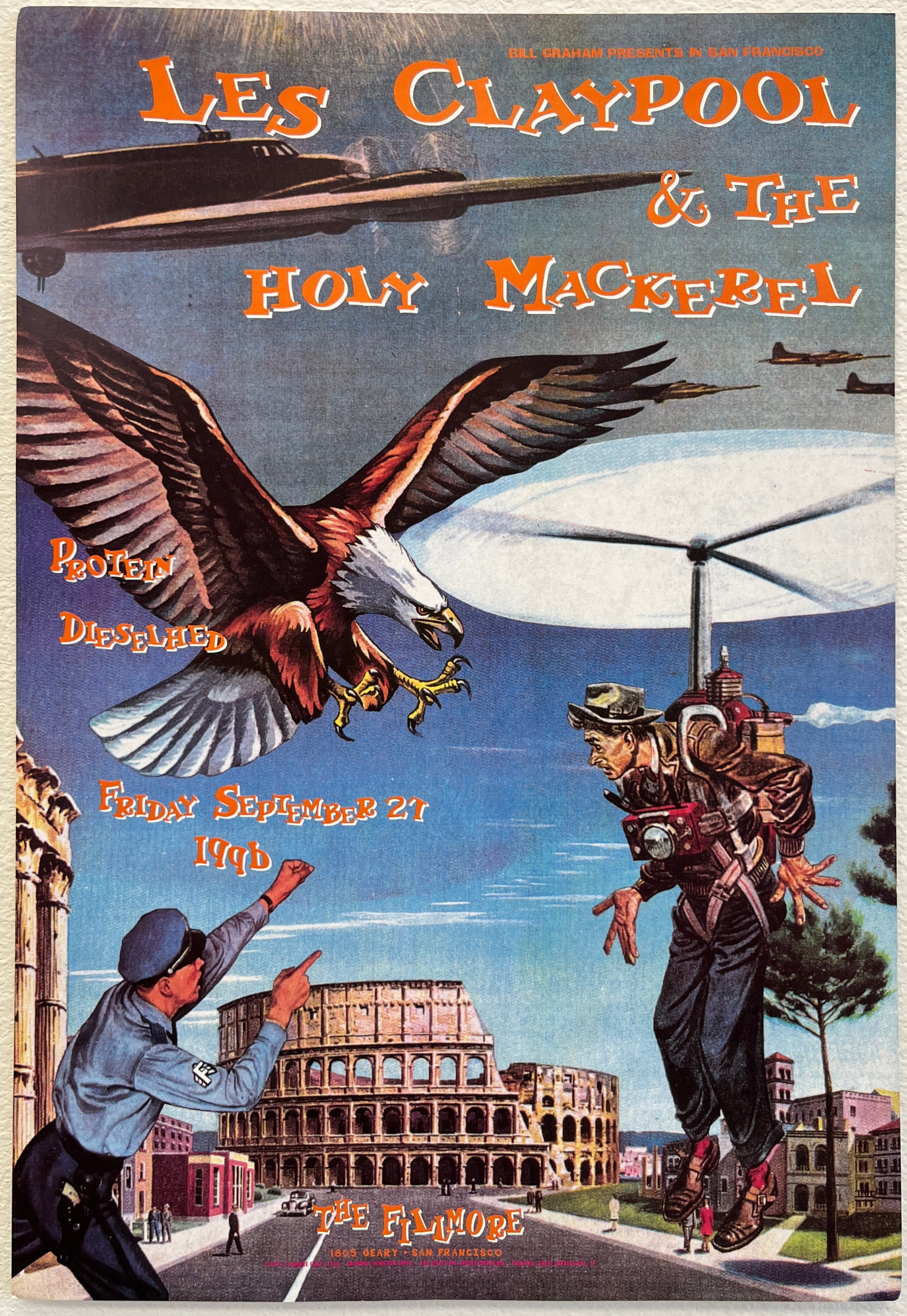 F238 Les Claypool & the Holy Mackerel, The Fillmore by Winston Smith - September 27, 1996 - San Francisco, Fillmore Gig Print