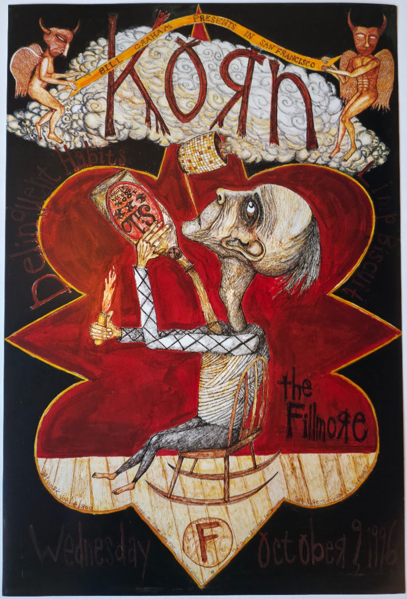 F241 Korn, The Fillmore by Joel Elrod - October 9, 1996 - San Francisco, Fillmore Gig Print