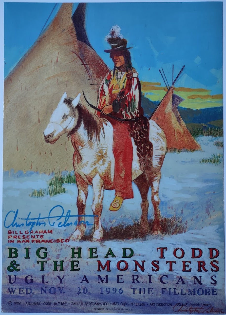 F249 Big Head Todd & the Monsters, The Fillmore, Signed by Christopher Peterson by Christopher Peterson - November 20, 1996 - San Francisco, Fillmore Gig Print