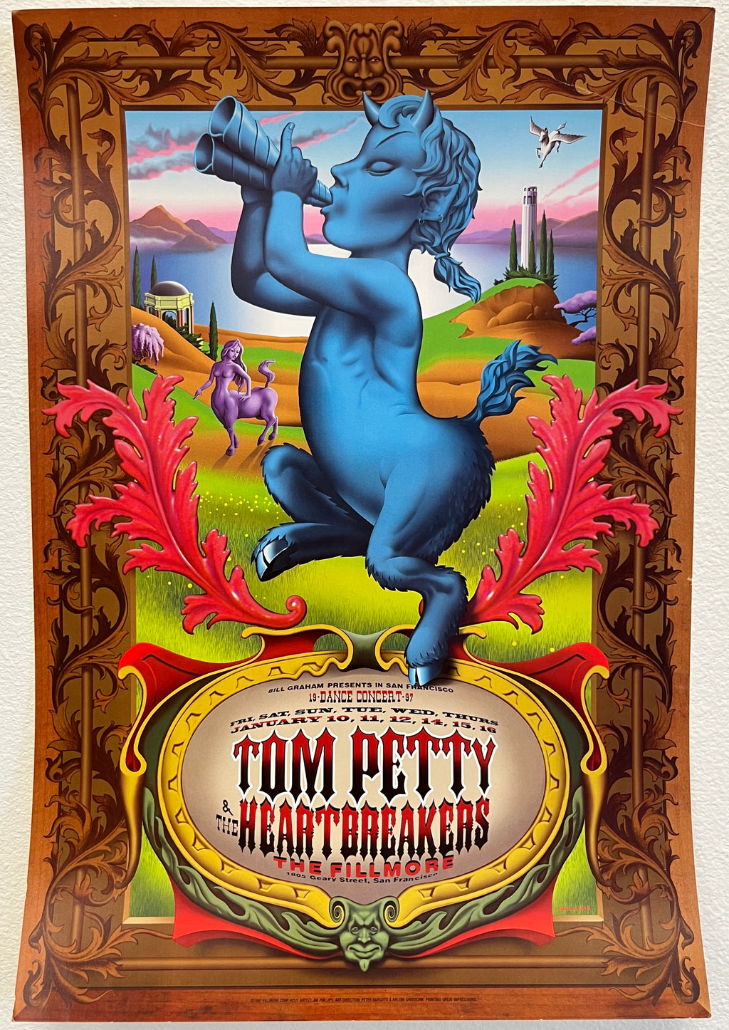 F251 Tom Petty & the Heartbreakers, The Fillmore by Jim Phillips - January 10-12, 14-16, 1997  - San Francisco, Fillmore Gig Print