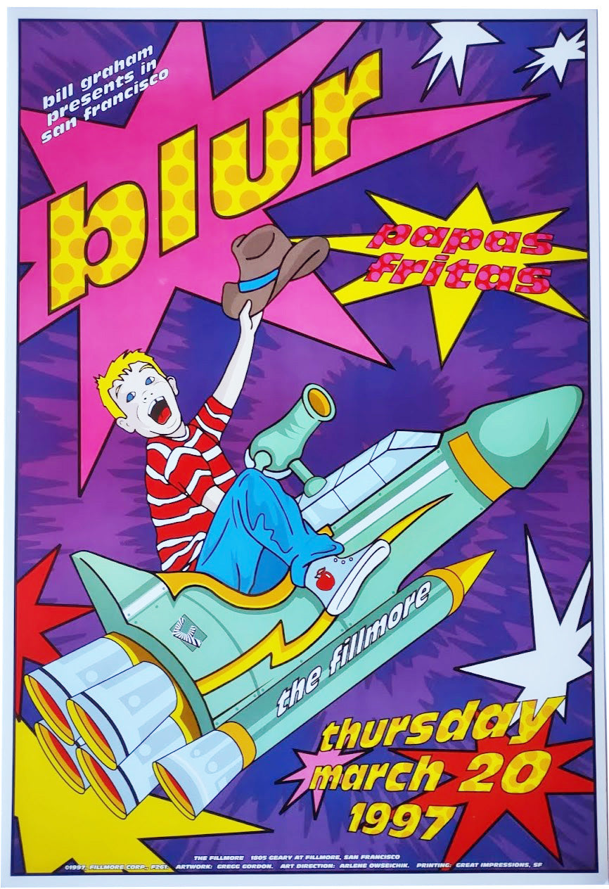 F261 Blur, The Fillmore by Gregg Gordon - March 20, 1997 - San Francisco, Fillmore Gig Print