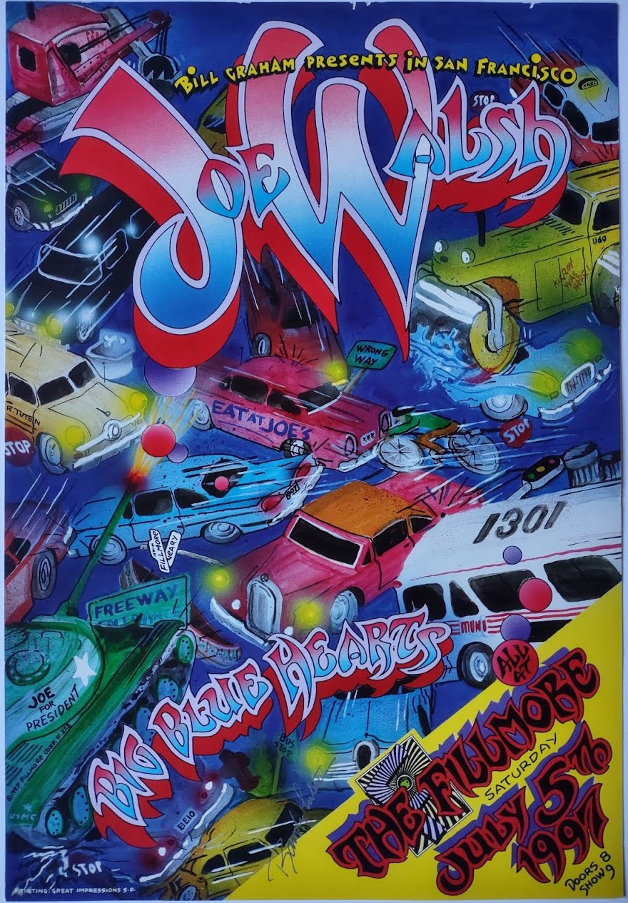 F278 Joe Walsh, The Fillmore by Randy Tuten - Jul 5, 1997 - San Francisco, Fillmore Gig Print