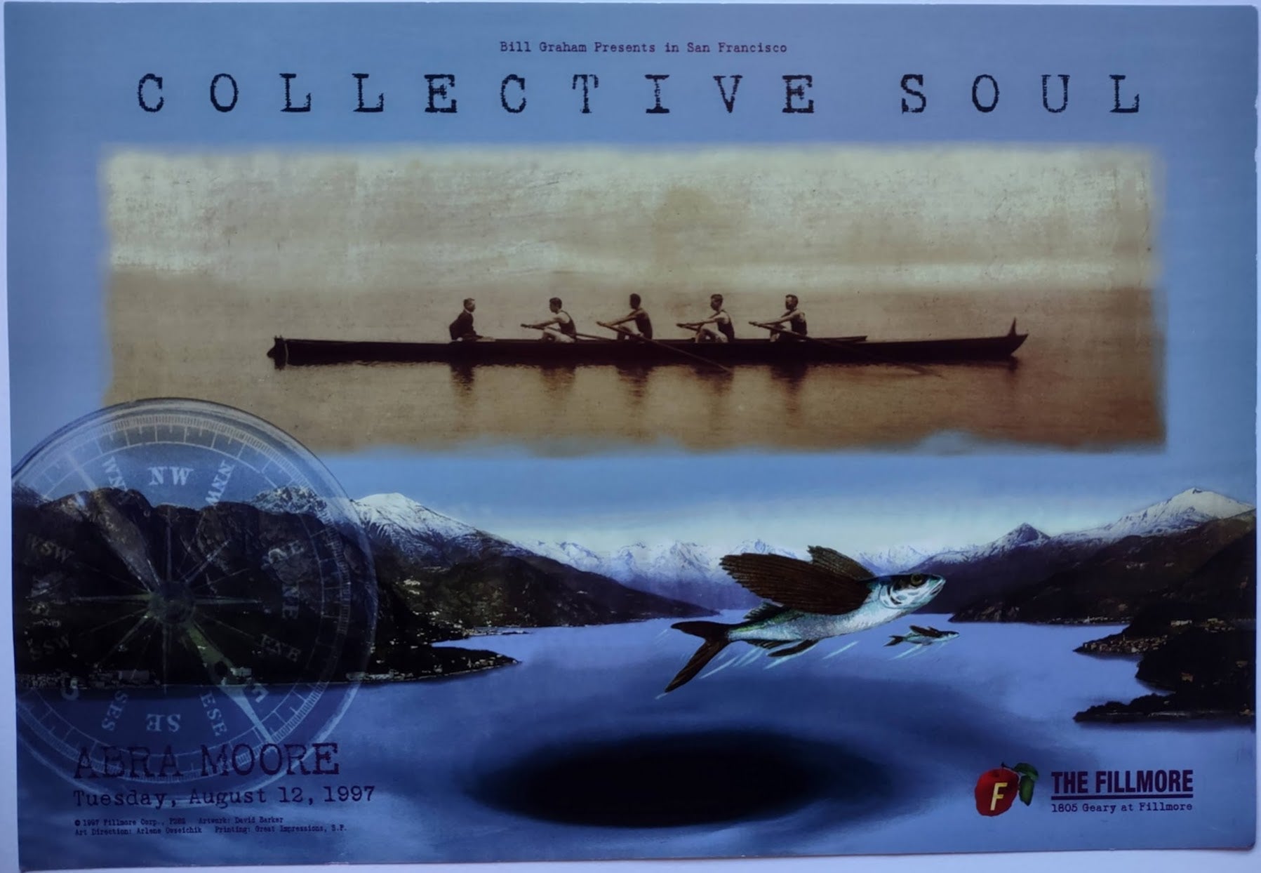 F282 Collective Soul, The Fillmore by David Barker - August 12, 1997 - San Francisco, Fillmore Gig Print